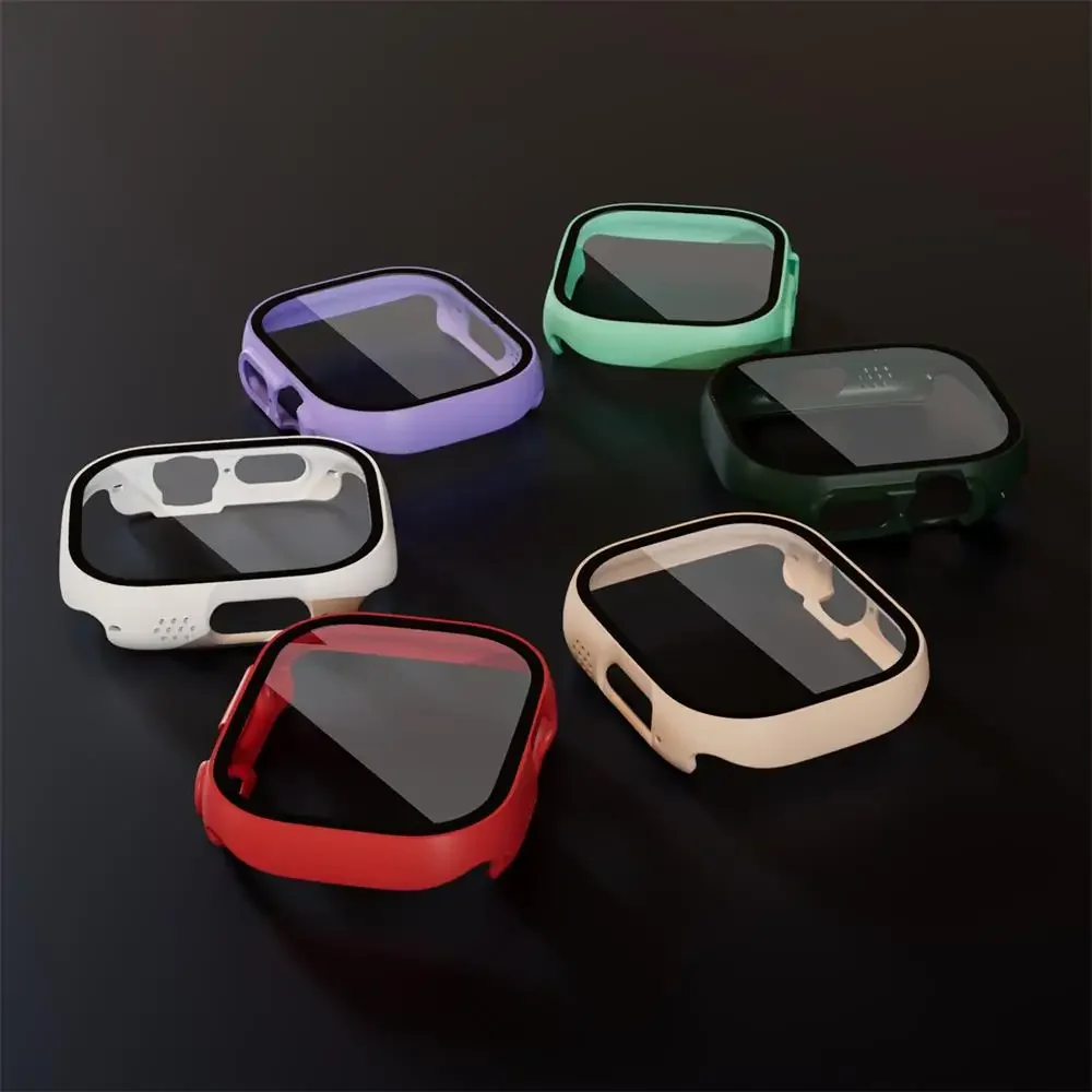 Cover For Apple Watch Ultra 3 49mm PC Bumper+Screen Protector Cover iWatch Ultra 2 49mm HD Tempered Glass+Case Shell Accessories