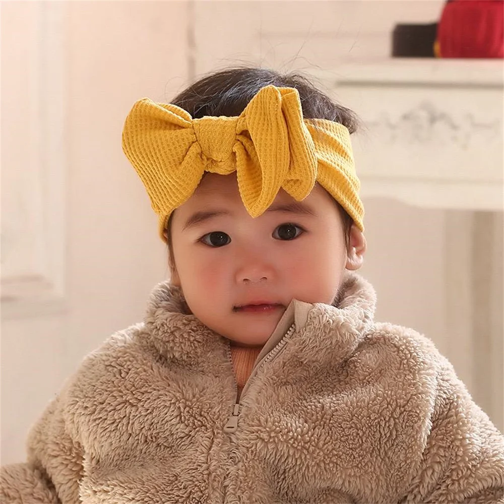 Baby Girl Bow Headband for Children Newborn Baby Turbans for Babies Solid Big Bowknot Headbands Infant Baby Hair Accessories