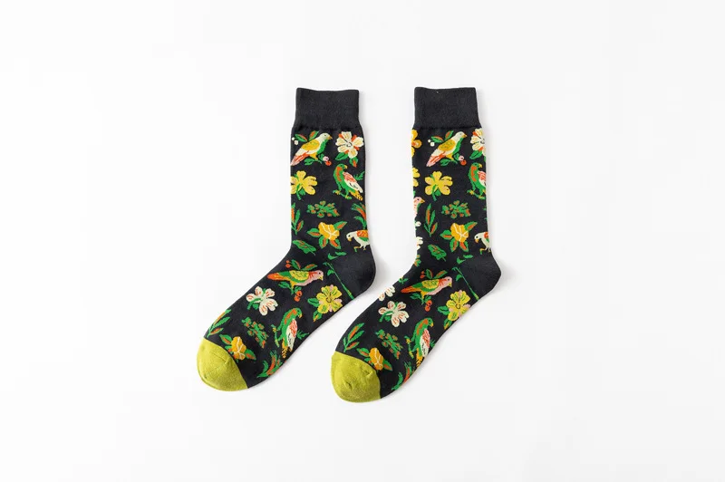 1 Pair Women Socks Cartoon Art Octopus Flower Plant Kawaii Funny Casual Female Cotton Sock Hosiery Streetwear Harajuku Crew Sox