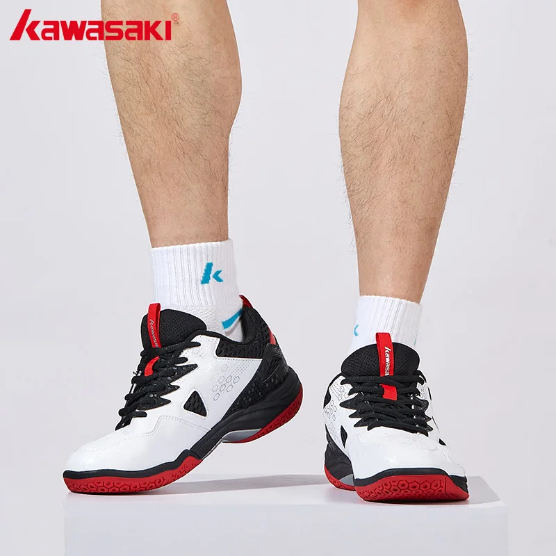 Kawasaki Brand New Badminton Shoes Mens Tennis Anti-twish Design Breathable Sport Shoes Male Sneakers A3307