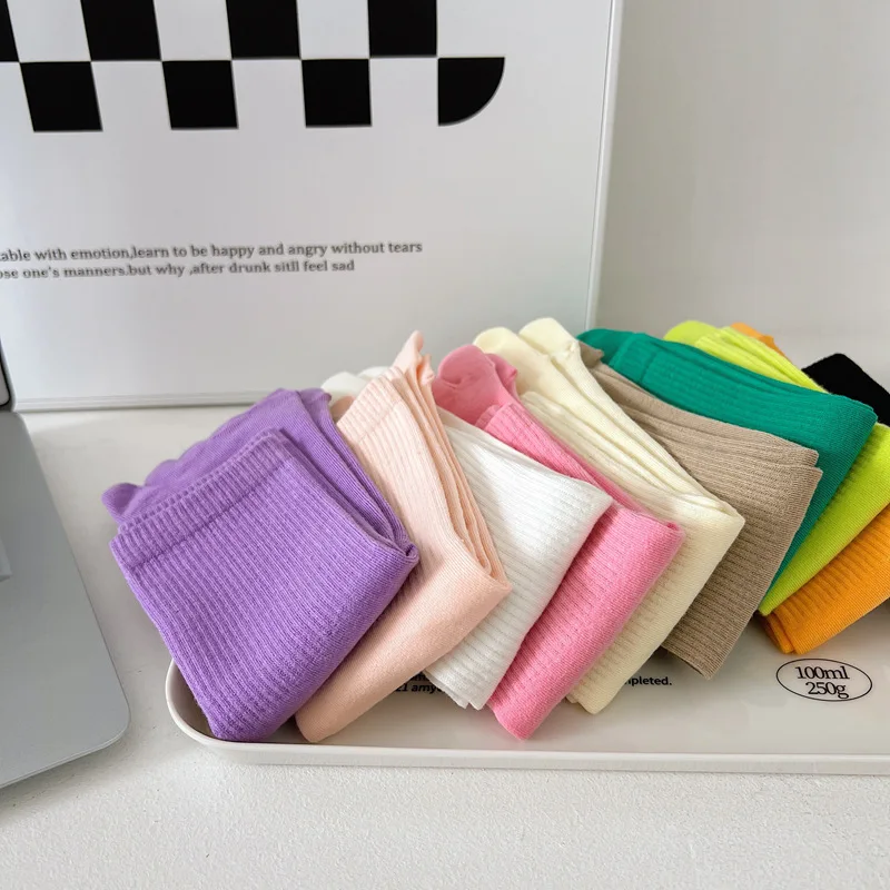 Color five-finger cotton sweat-absorbing breathable sports socks Japanese candy color split-toe women's socks