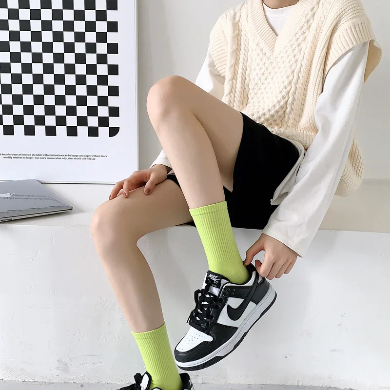 Color five-finger cotton sweat-absorbing breathable sports socks Japanese candy color split-toe women's socks