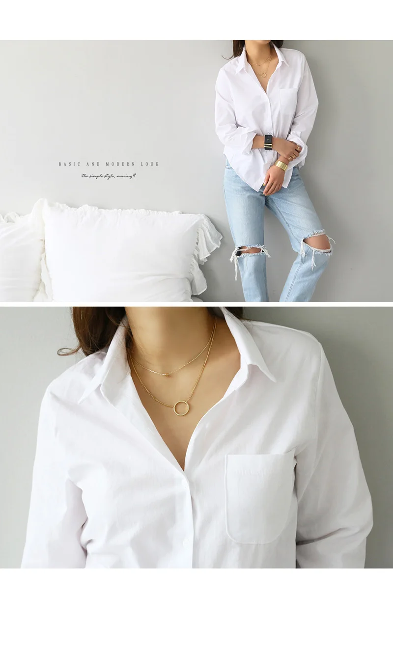 Cotton Blouse White Shirt Fashion Women Blusas Mujer De Moda OL Style Tops Casual Ladies Long Sleeve Shirts and Blouses 3496