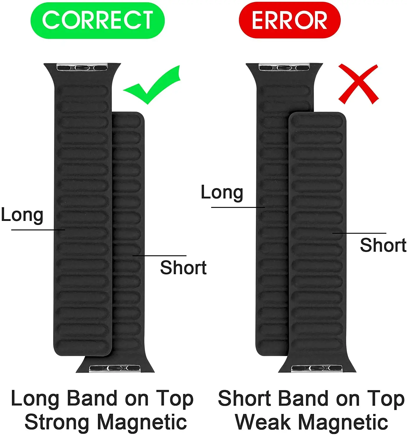 Silicone Link strap for Apple watch band 44mm 40mm 45mm 41mm 46mm 49mm Magnetic Loop bracelet iwatch series SE 7 8 9 ultra 2 10