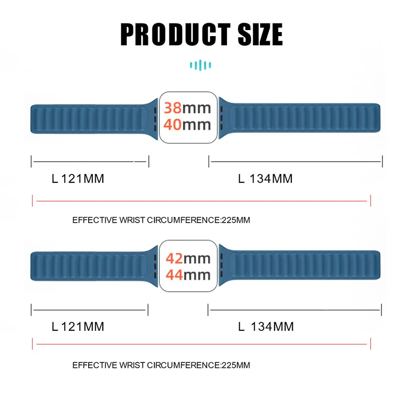 Silicone Link strap for Apple watch band 44mm 40mm 45mm 41mm 46mm 49mm Magnetic Loop bracelet iwatch series SE 7 8 9 ultra 2 10