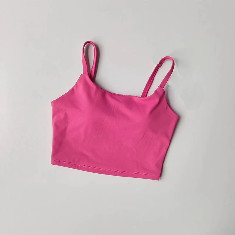 Small Sling Vest Integrated Fixed Gathering Sports Underwear Women's Bra Beauty Back Training Fitness Bra Summer Clothing Suit