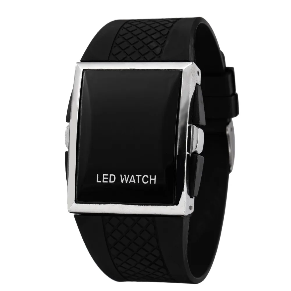 Men Sport Digital Watches Black White Rectangle Man LED Fitness Watch Silicone Strap Mens Electronic Clock Relogio Masculino New