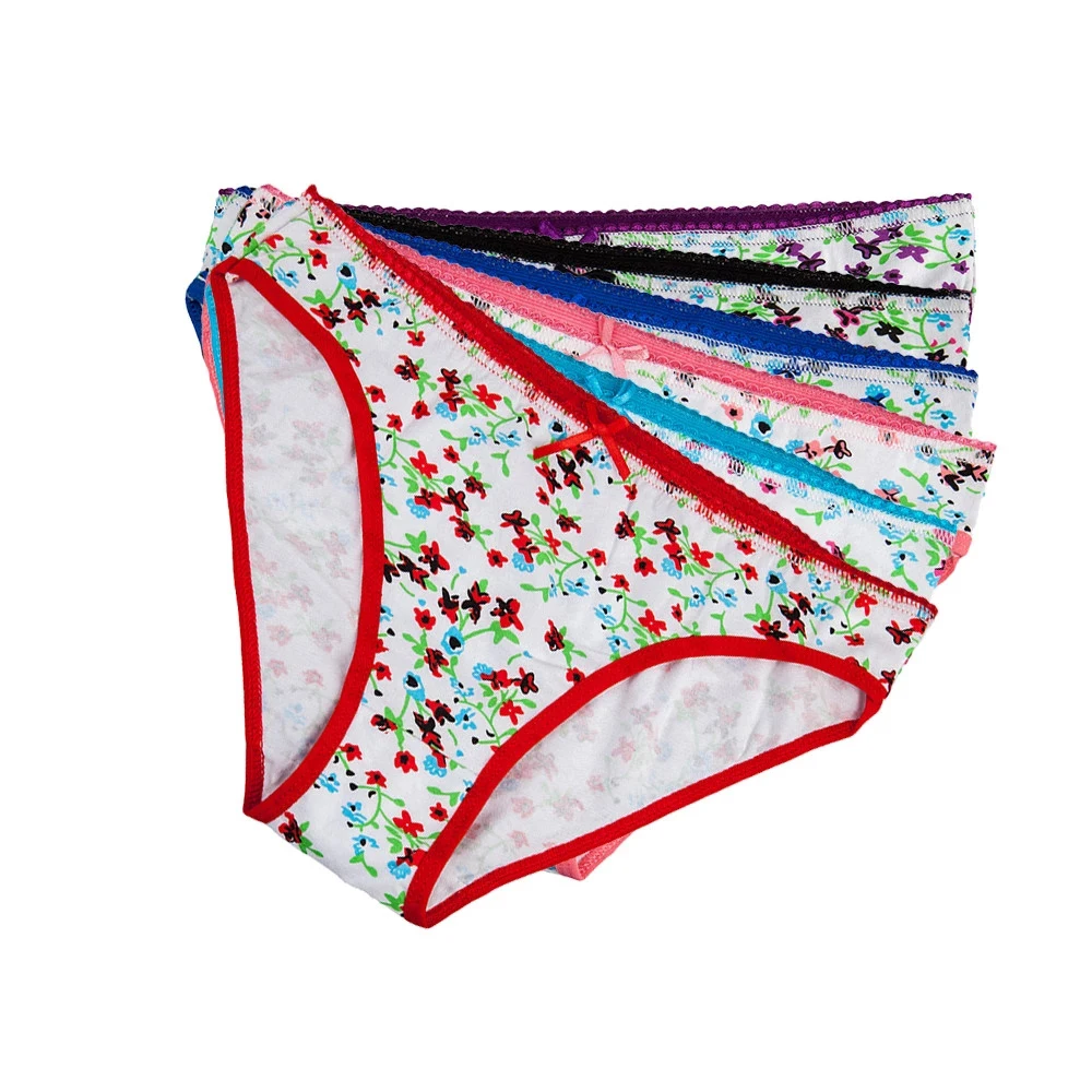 Women Panties Underwear Cotton Cute Bow Girls Briefs Everyday Low Waisted Sexy Ladies Knickers for Women 5 Pcs/set