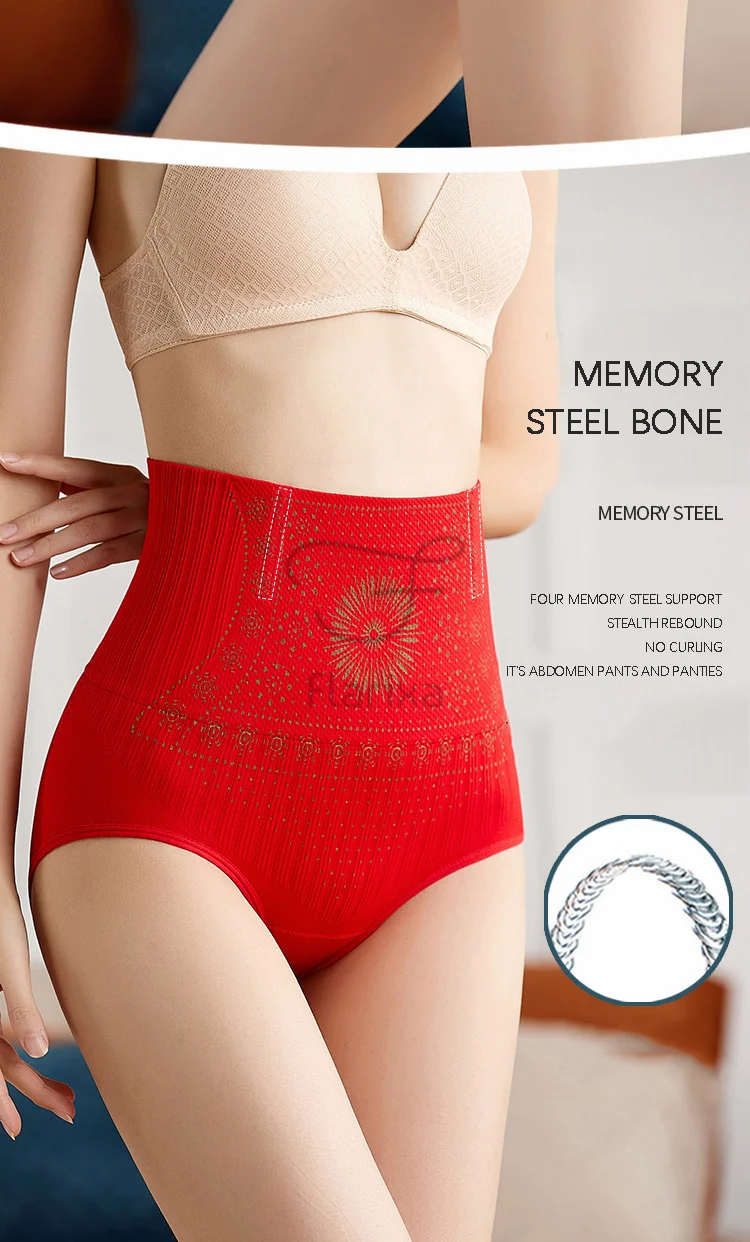 Flarixa Seamless High Waist Postpartum Panties Women's Abdomen Hip Lift Briefs Body Shaping Pants Plus Size Breathable Underwear