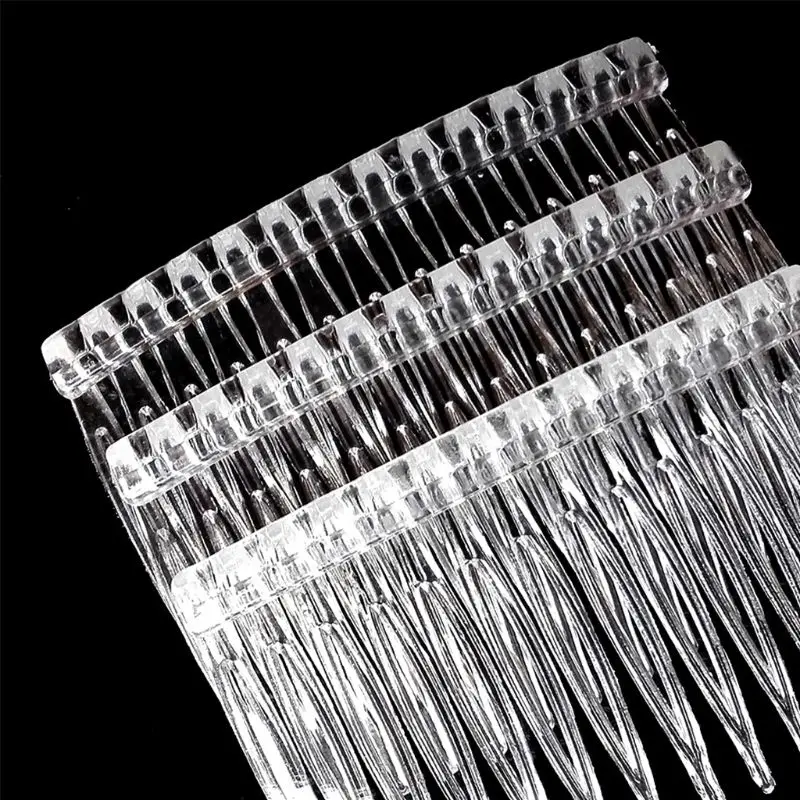 10Pcs/Set Bride Tiara Veil Comb Plastic Black White Transparent Fork Combs Drop Ship