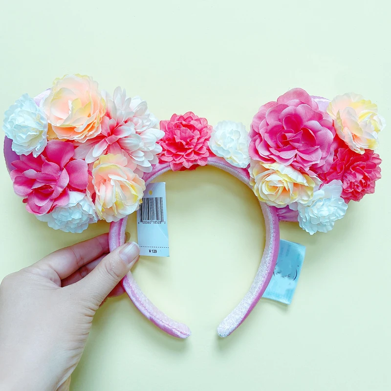 Disney Minnie Mouse Ears Headband Holiday Party Rose Bows Hairband EARS COSTUME Headband Cosplay Plush Adult/Kids Headband Gift