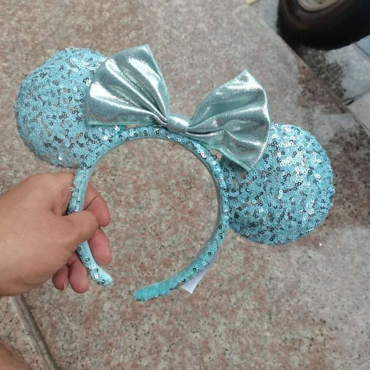 Disney Minnie Mouse Ears Headband Holiday Party Rose Bows Hairband EARS COSTUME Headband Cosplay Plush Adult/Kids Headband Gift
