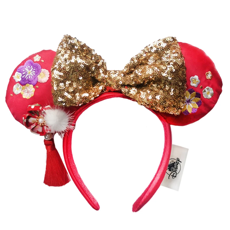 Disney Minnie Mouse Ears Headband Holiday Party Rose Bows Hairband EARS COSTUME Headband Cosplay Plush Adult/Kids Headband Gift