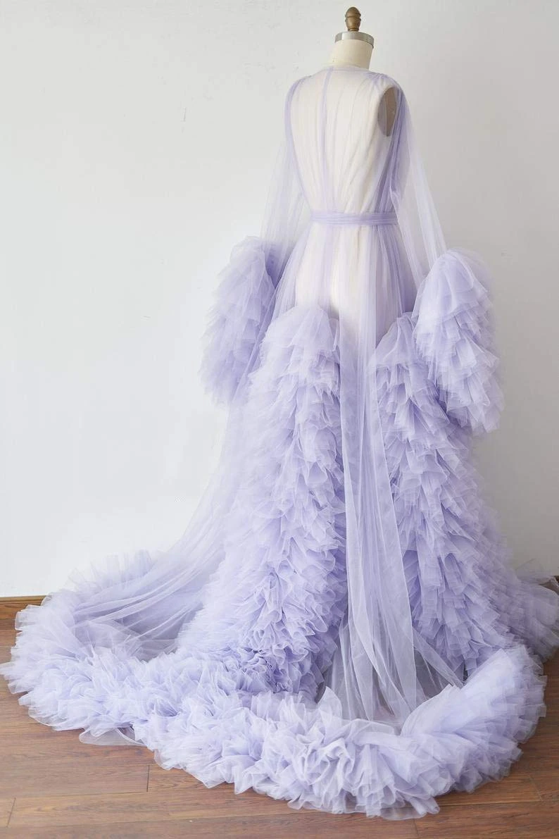 Ladies Dressing Gown Perspektive Sheer Long Robe Fluffy Dessous Fotografie Bridal Fluffy Maternity Robes Photo Shoot Bathrobe