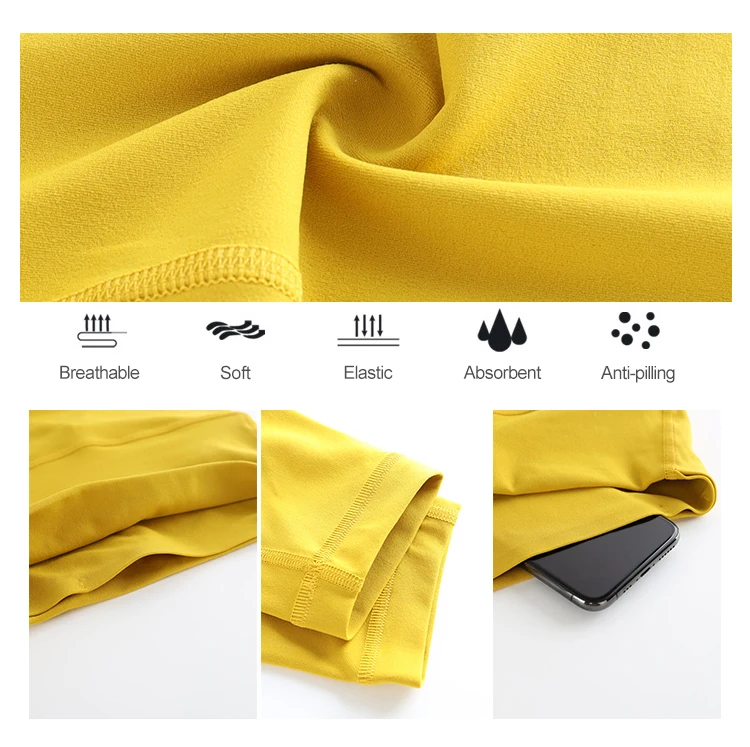 SOISOU Nylon Leggings Women Yoga Pants Tight High Waist Hidden Pocket Sports Fitness Women's Pants Gym Clothing 37 Colors