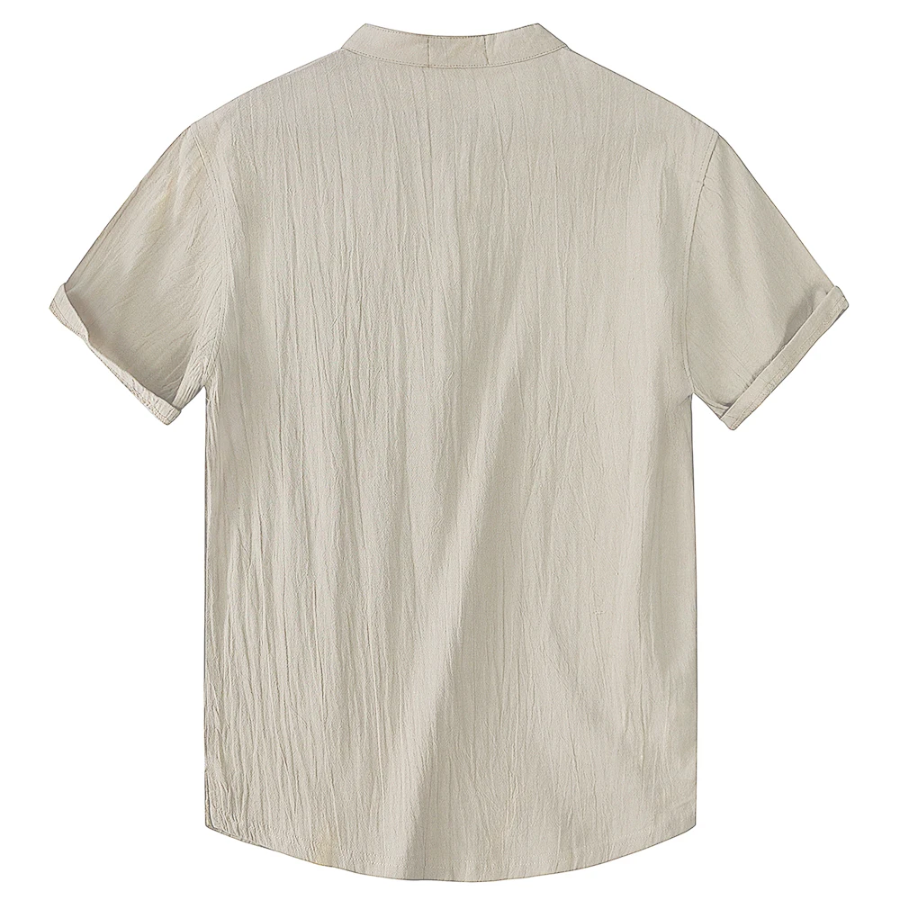 Summer New Men's Short-Sleeved T-shirt Cotton and Linen Led Casual Men's T-shirt Shirt Male Breathable S-3XL