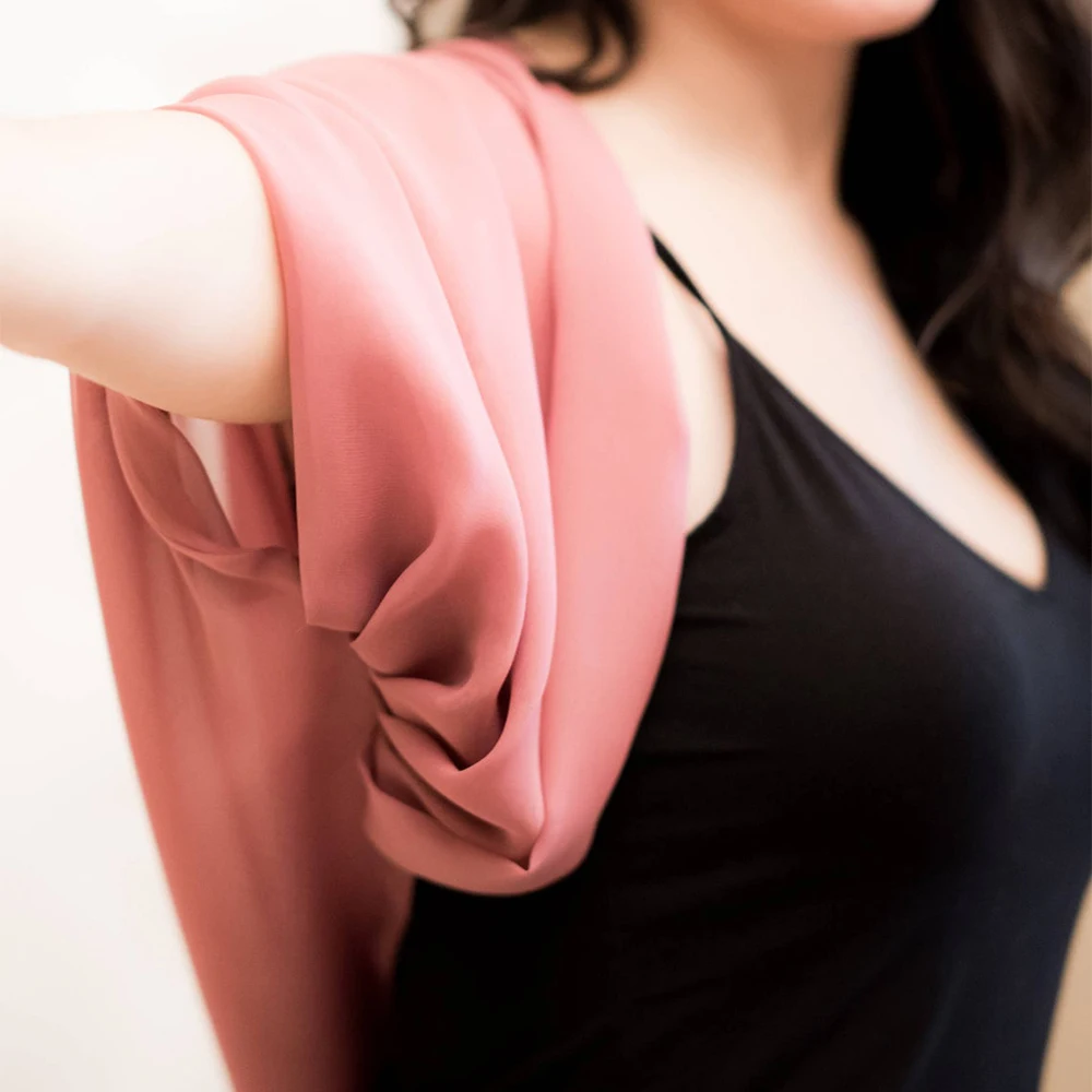 Women Chiffon Bolero Prom Party Soft Illusion Shrug Elegant Simple Short Casual Cape Lady Shawl for Evening Dress Pink