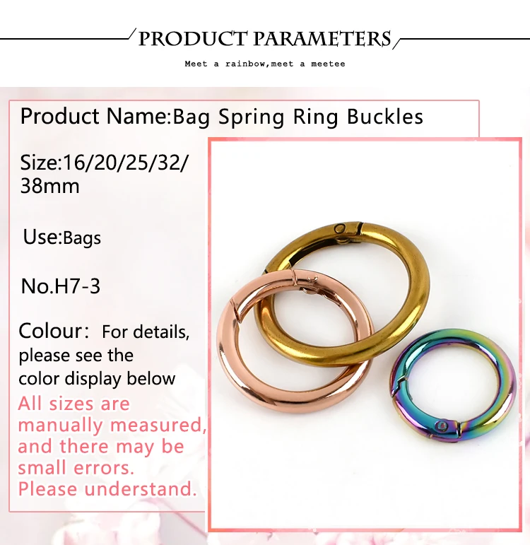 10Pcs Deepeel 10-38mm Metal O Ring Buckle Round Openable Spring Clasp Carabiner Snap Keychain Hooks DIY Clothes Bags Accessories