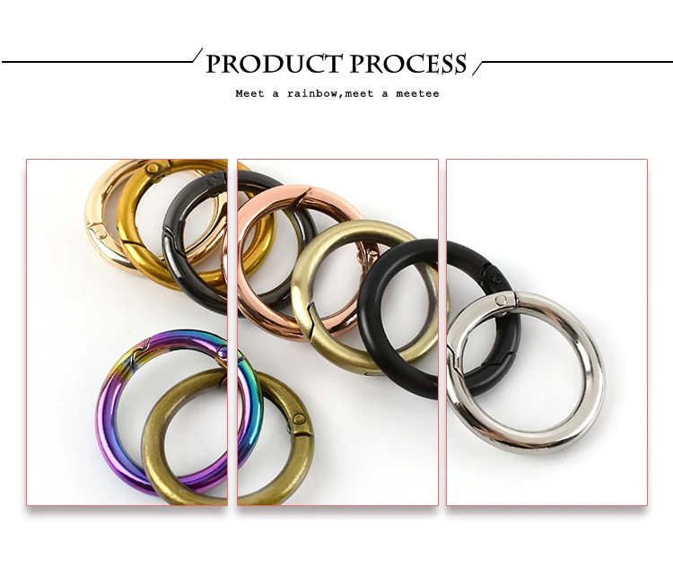 10Pcs Deepeel 10-38mm Metal O Ring Buckle Round Openable Spring Clasp Carabiner Snap Keychain Hooks DIY Clothes Bags Accessories
