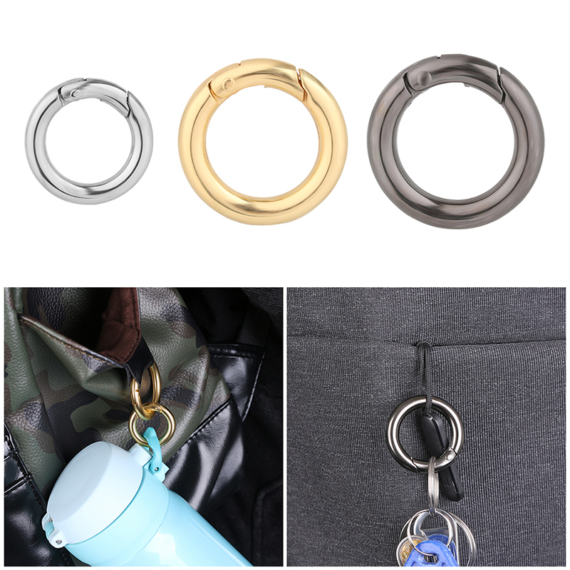 10Pcs Deepeel 10-38mm Metal O Ring Buckle Round Openable Spring Clasp Carabiner Snap Keychain Hooks DIY Clothes Bags Accessories
