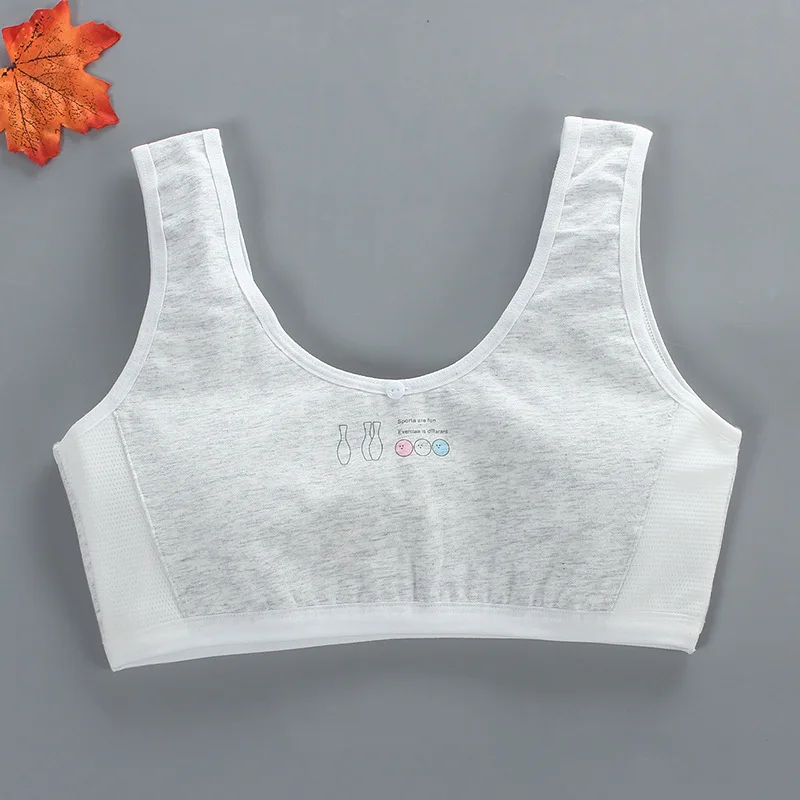 Girls Bra Puberty Students Pure Cotton Mesh Summer Breathable Vest Underwear for Junior and High School Students KF931