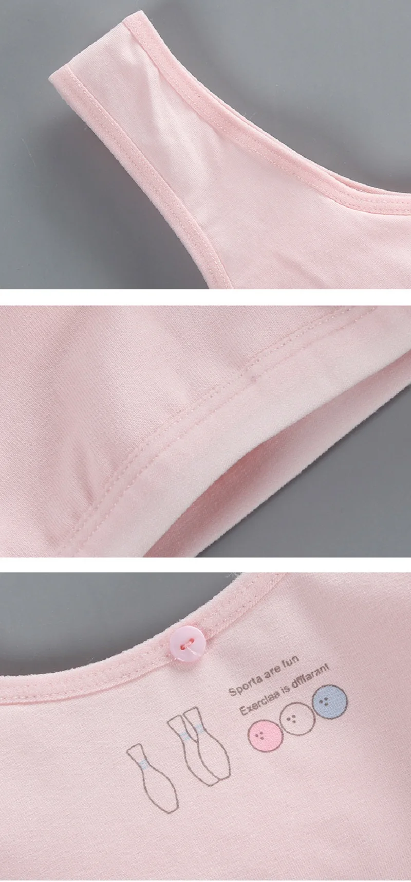 Girls Bra Puberty Students Pure Cotton Mesh Summer Breathable Vest Underwear for Junior and High School Students KF931