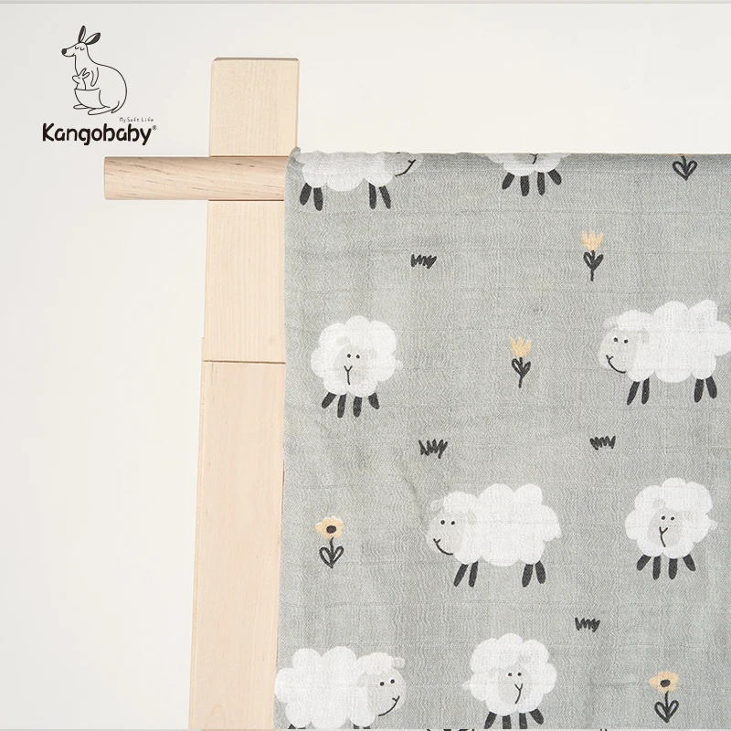 Kangobaby #My Soft Life# New Design Bamboo Cotton Muslin Swaddle Baby Blanket Nursing Cover Super Comfortable Newborn Wrap