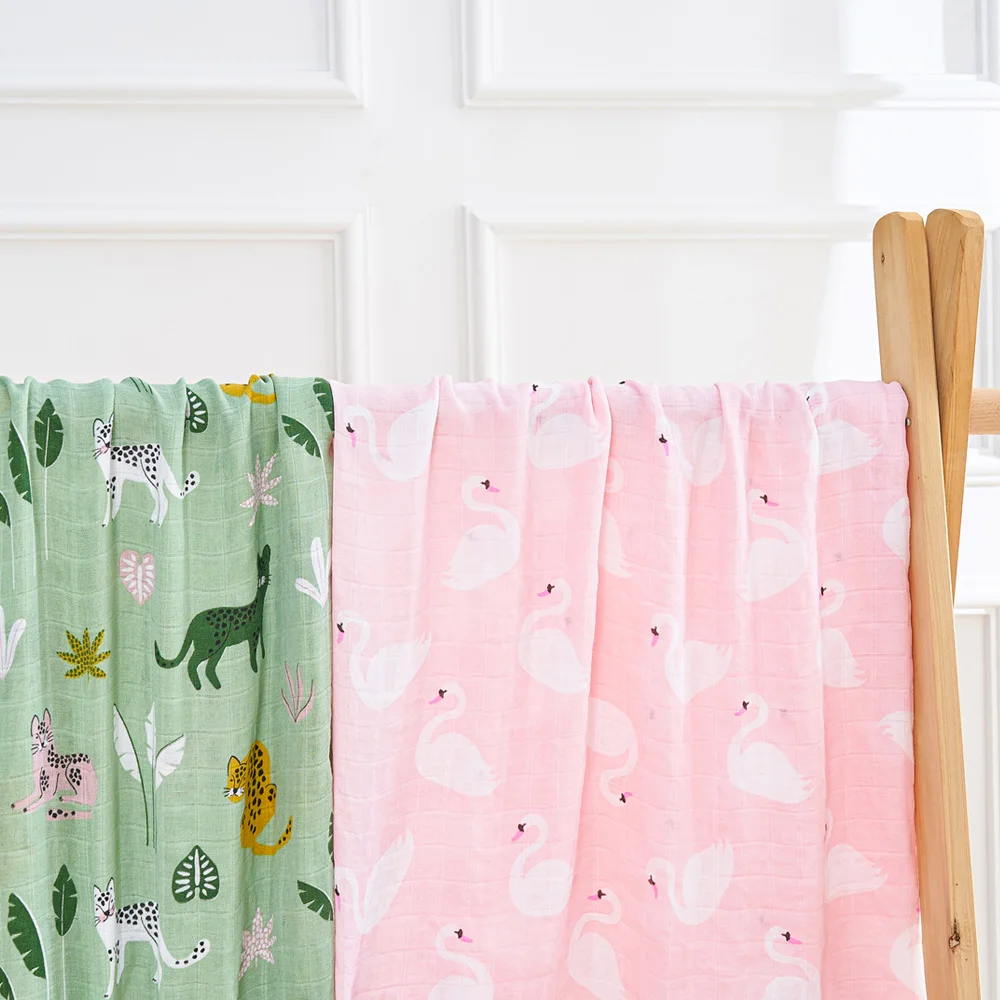 Kangobaby #My Soft Life# New Design Bamboo Cotton Muslin Swaddle Baby Blanket Nursing Cover Super Comfortable Newborn Wrap