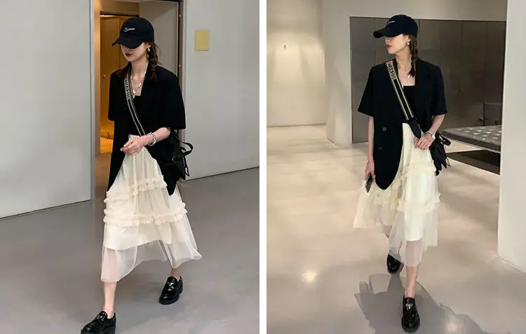 Korean Loose 2 Piece Women Short Set with Blazer Summer 2025 Thin Short-sleeved Blazers + Shorts Casual Office Ladies Suits