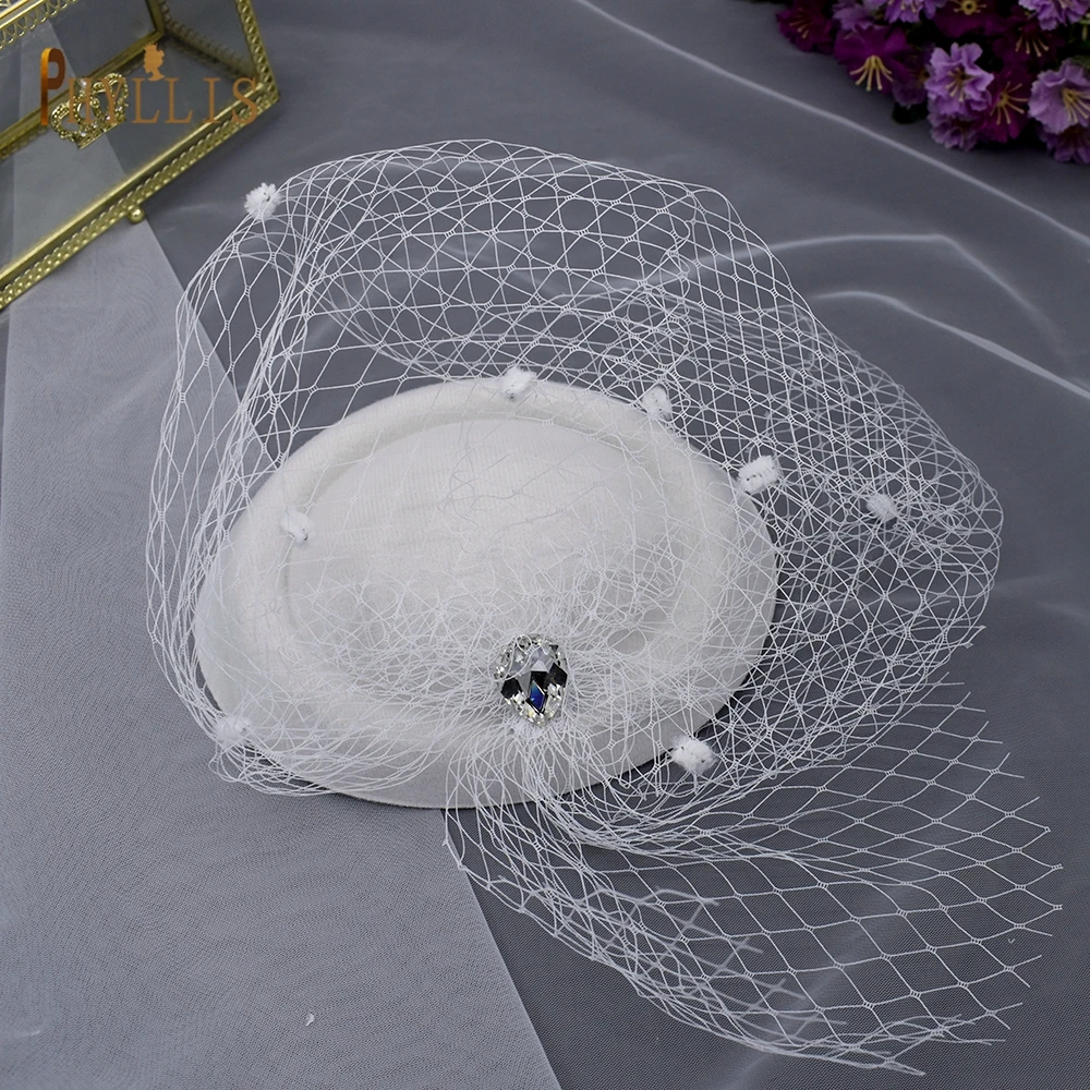 JM10 Fashion Ladies Fascinator Bridal Hats Birdcage Face Veils Bride Headwear Wedding Church Cocktail Party Headpiece