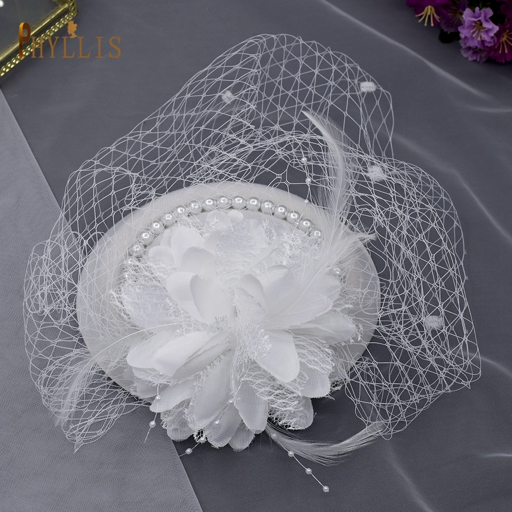 JM10 Fashion Ladies Fascinator Bridal Hats Birdcage Face Veils Bride Headwear Wedding Church Cocktail Party Headpiece