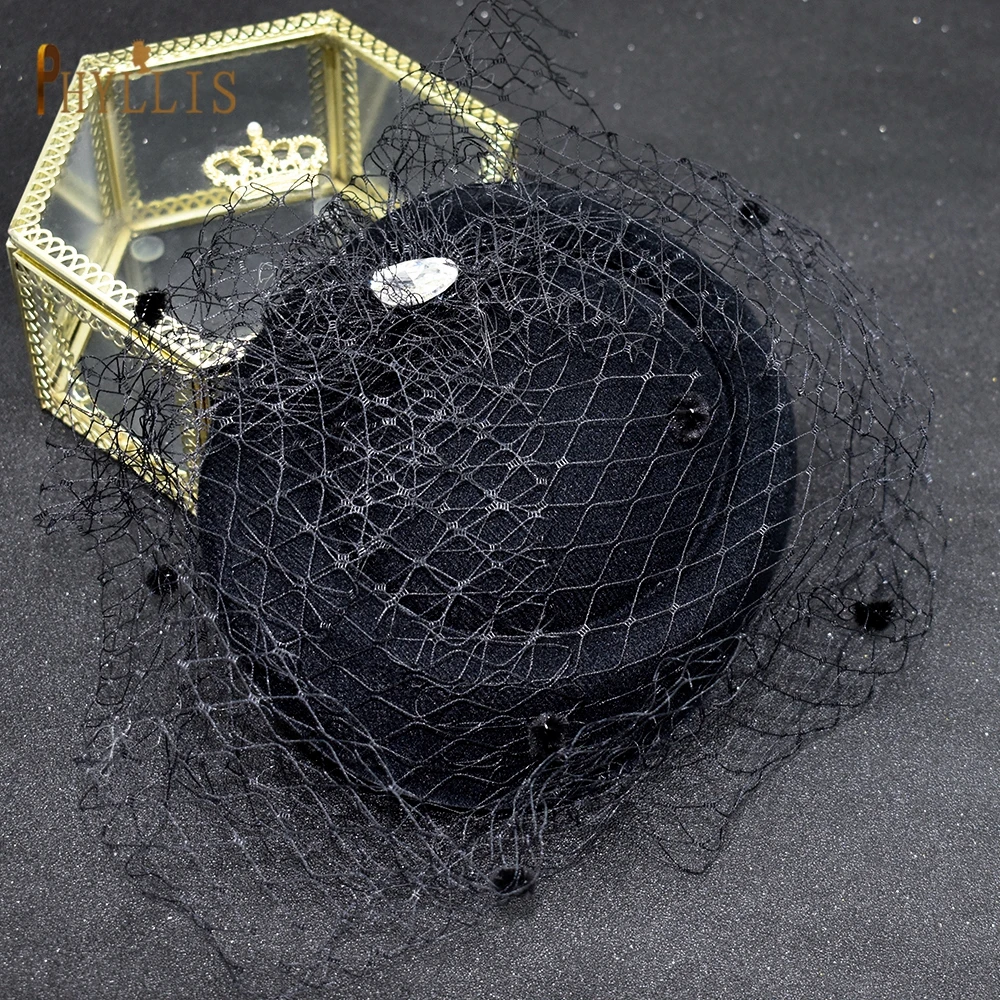 JM10 Fashion Ladies Fascinator Bridal Hats Birdcage Face Veils Bride Headwear Wedding Church Cocktail Party Headpiece