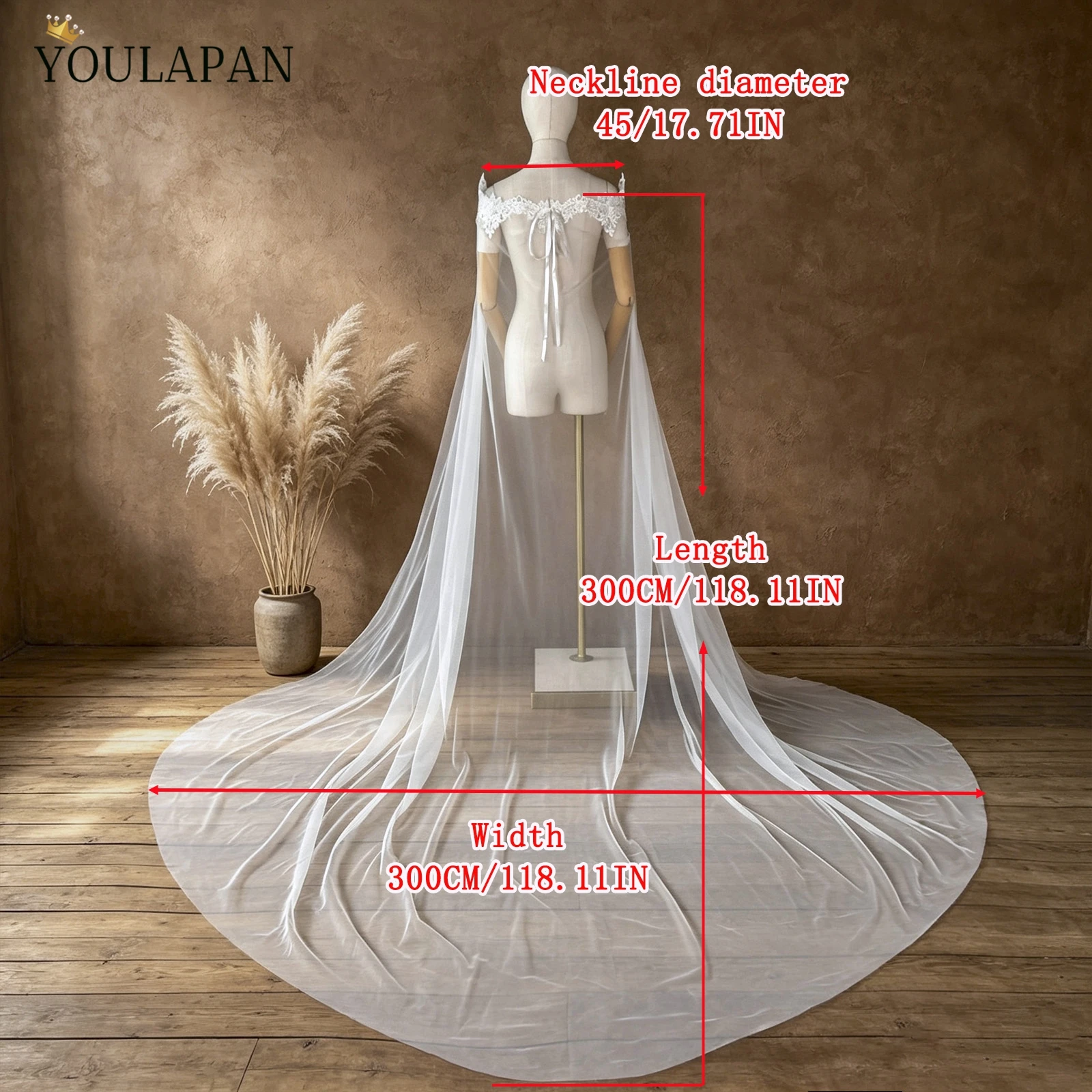 TOPQUEEN G36 Bridal Shawl Sexy Reverse Decoration Cloak Lace Embroidery For Reverse Wedding Dress Wedding Cape Veil Customizable