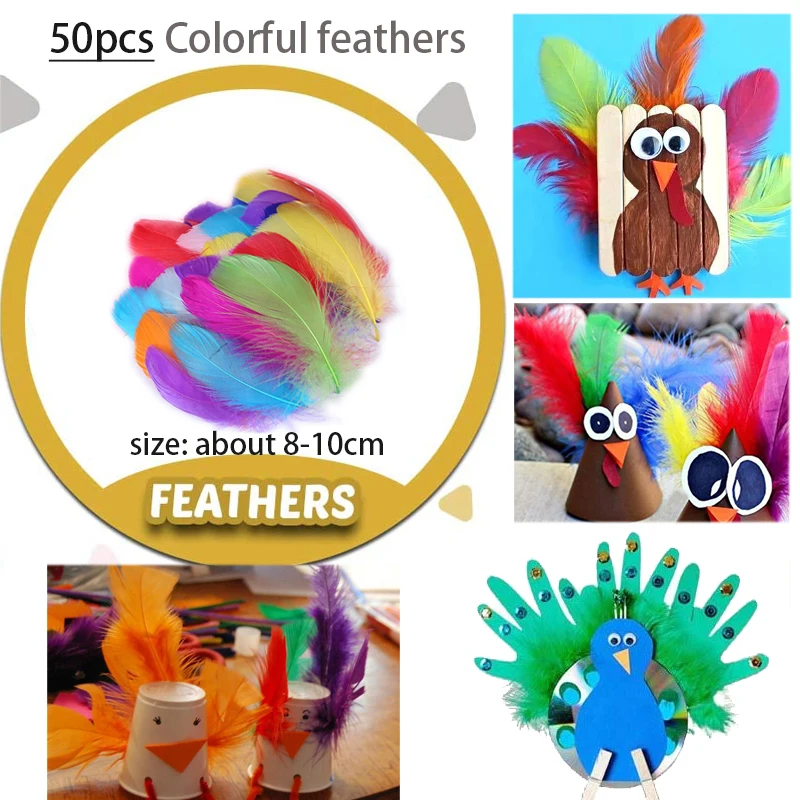 Colorful Pipe Cleaners Craft Kit Popsicle Plush Sticks Pompoms Stickers DIY Arts Supplies Children Kids Montessori Education Toy