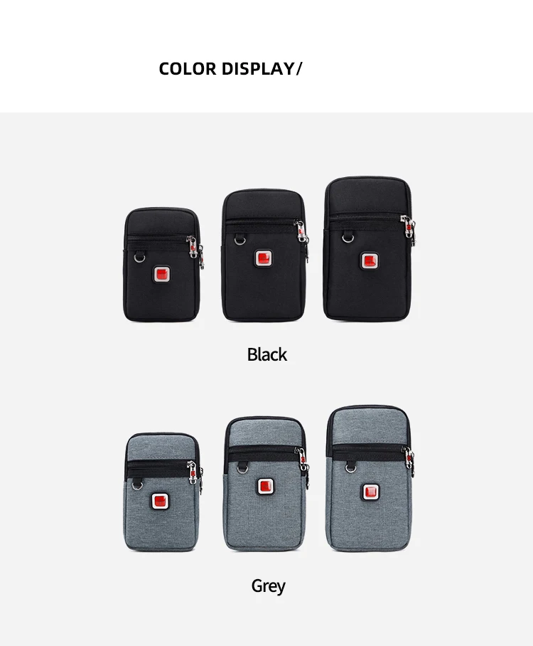 JANGEAR Gaterproof Oxford Cloth Mobile Phone Waist Bag Key Coin Wallet Men's Mobile Phone Bag Multi Function Retro Messenger Bag