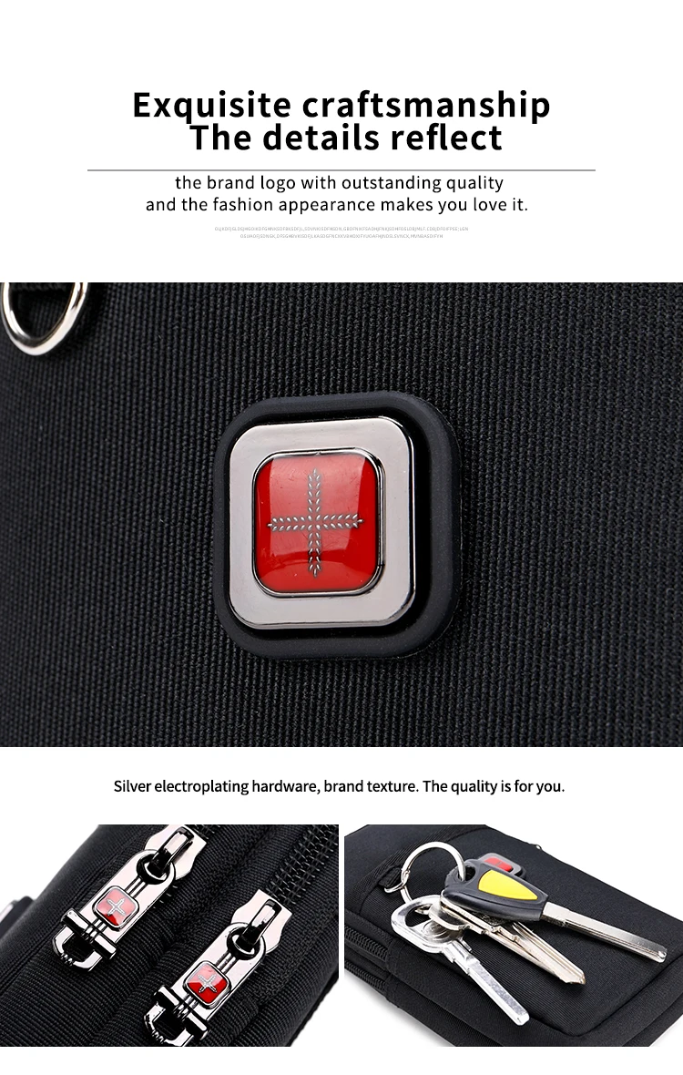 JANGEAR Gaterproof Oxford Cloth Mobile Phone Waist Bag Key Coin Wallet Men's Mobile Phone Bag Multi Function Retro Messenger Bag