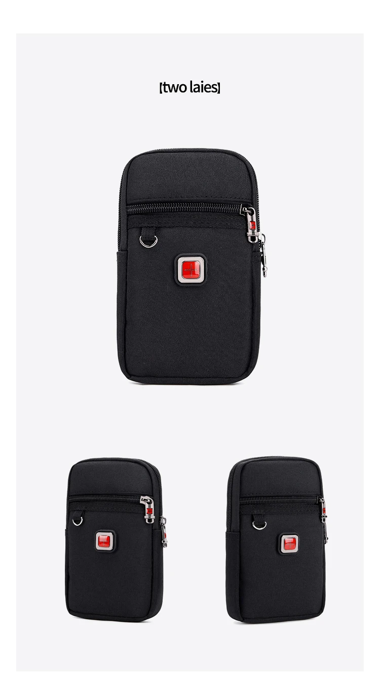 JANGEAR Gaterproof Oxford Cloth Mobile Phone Waist Bag Key Coin Wallet Men's Mobile Phone Bag Multi Function Retro Messenger Bag