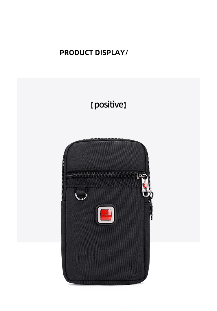 JANGEAR Gaterproof Oxford Cloth Mobile Phone Waist Bag Key Coin Wallet Men's Mobile Phone Bag Multi Function Retro Messenger Bag