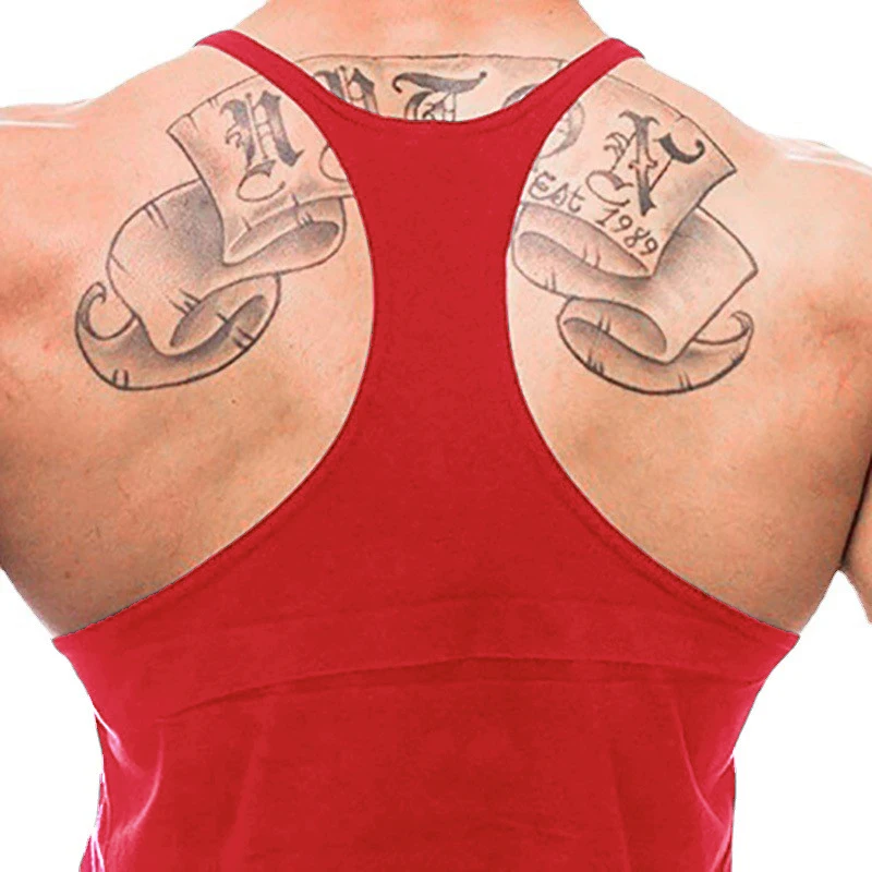 NO PAIN NO GAIN Workout Gym Clothing Bodybuilding Stringer Tank Top Men Cotton Vest Y Back Sleeveless Shirt Sports Singlets