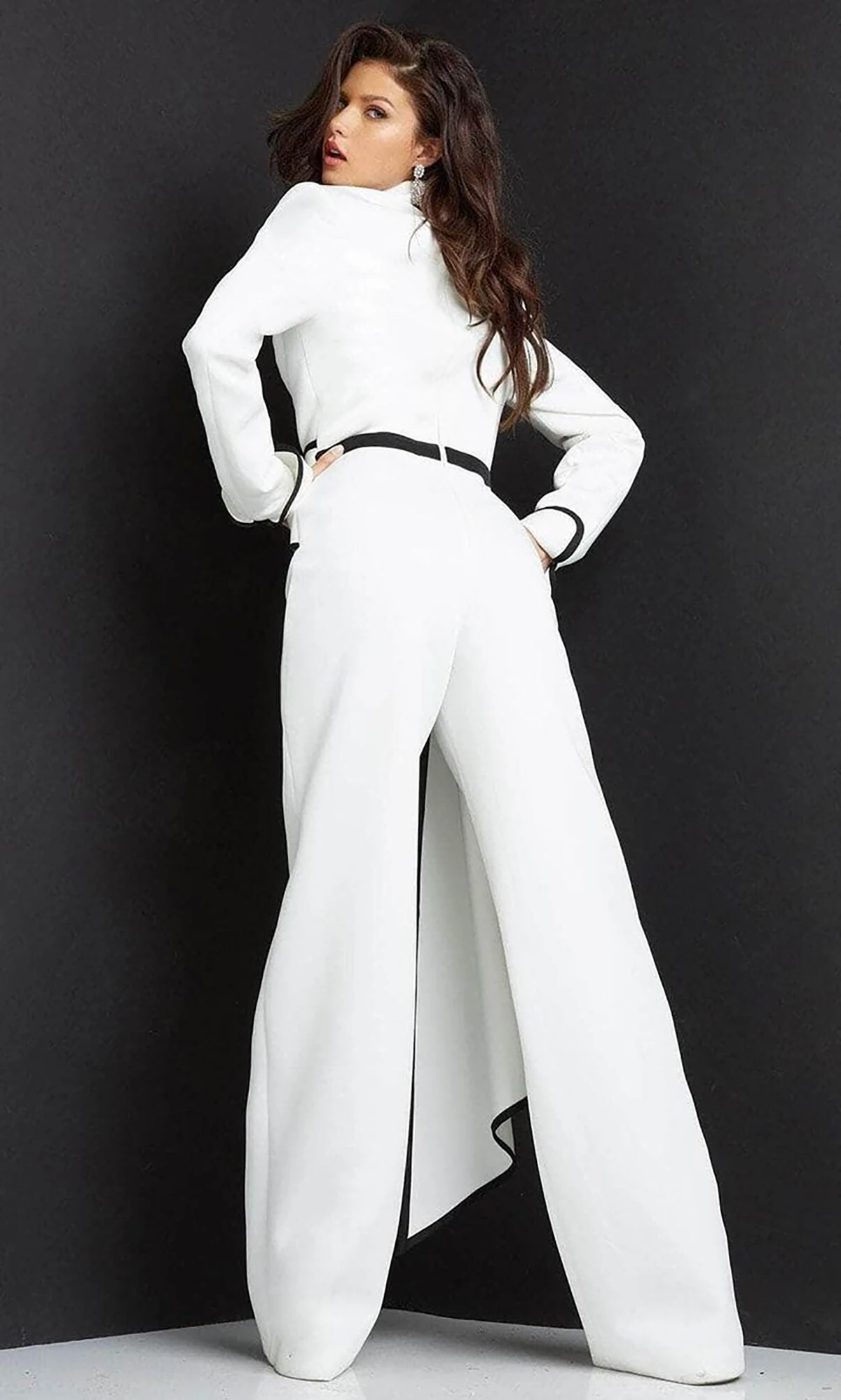 Fashion Designed Women Jumpsuits Long Sleeve Flare Pants Slim Fit Blazer Lace Up Dresses Custom Made