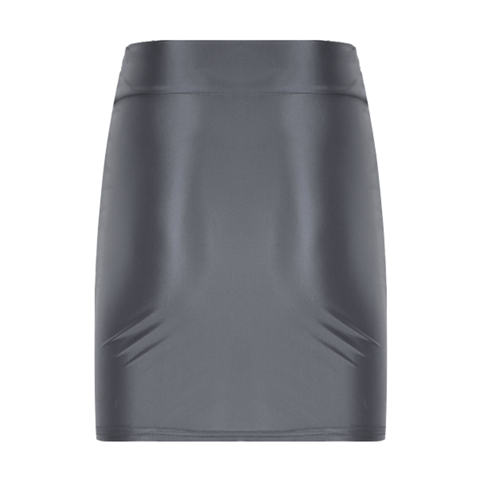 Womens Glossy Mini Skirts Solid Color Shiny Low Rise Elastic Waistband Pool Party Nightclub Ruffled Skirt Bikini Cover Ups