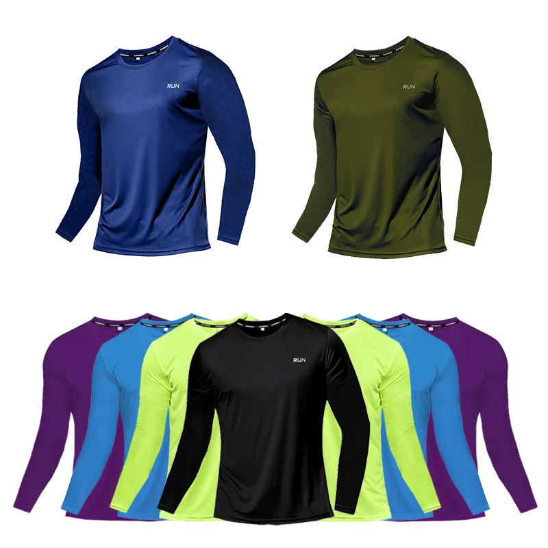 Quick Dry Clothes Men's Long Sleeve T-Shirt Breathable Sweat Absorption Fast Dry T Running Sports Top Outdoor Climbing Clothing