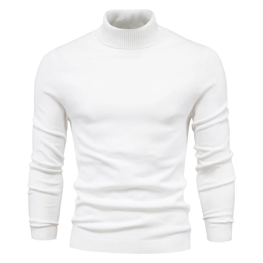 New Winter Turtleneck Thick Mens Sweaters Casual Turtle Neck Solid Color Quality Warm Slim Turtleneck Sweaters Pullover Men