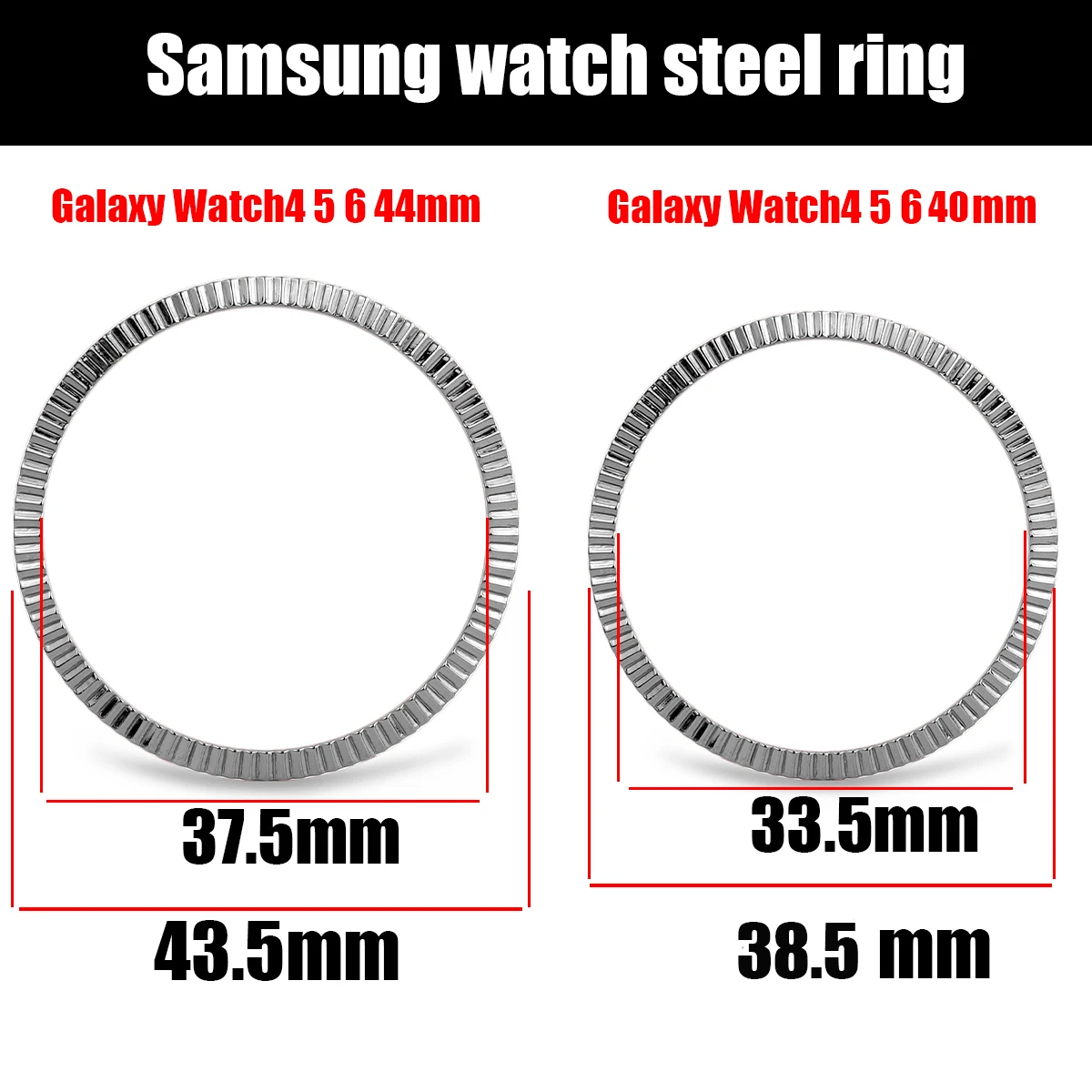 Bezel Ring For Samsung Galaxy Watch 7654 40/44mm Case Protection Metal Frame Protector Time/Speed Scale Cover Bumper Accessories