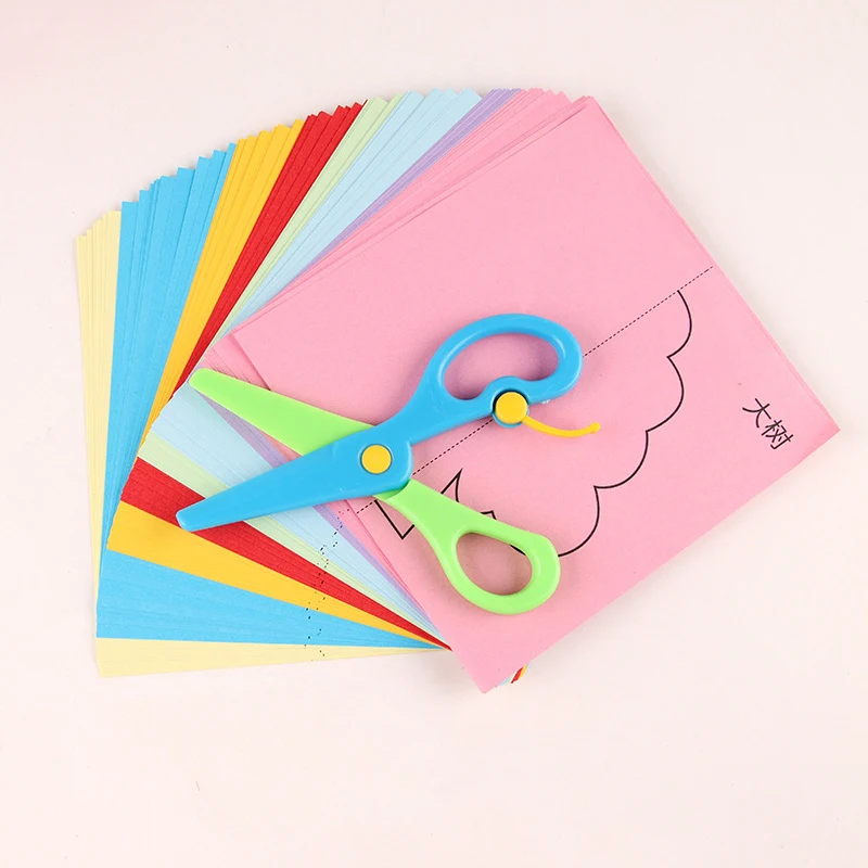 Paper-Cut Set Paper Cutting Scissor Skills Activity Cutting Book Kids Crafts Toys Kits Preschool with Child-Safe Scissors