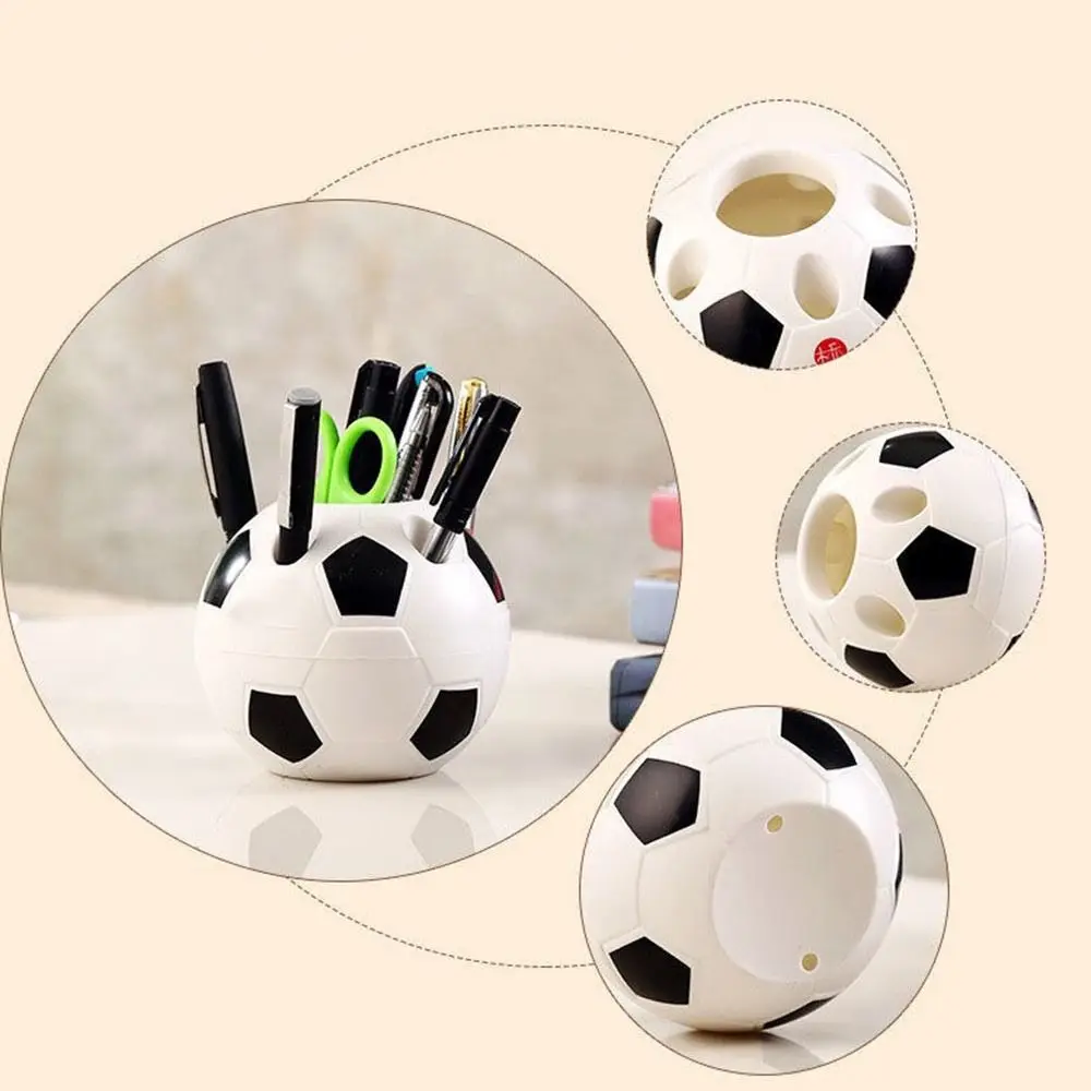 Soccer Shape Tool Supplies Pen Pencil Holder Football Shape Toothbrush Holder Desktop Rack Table Home Decoration Student Gifts