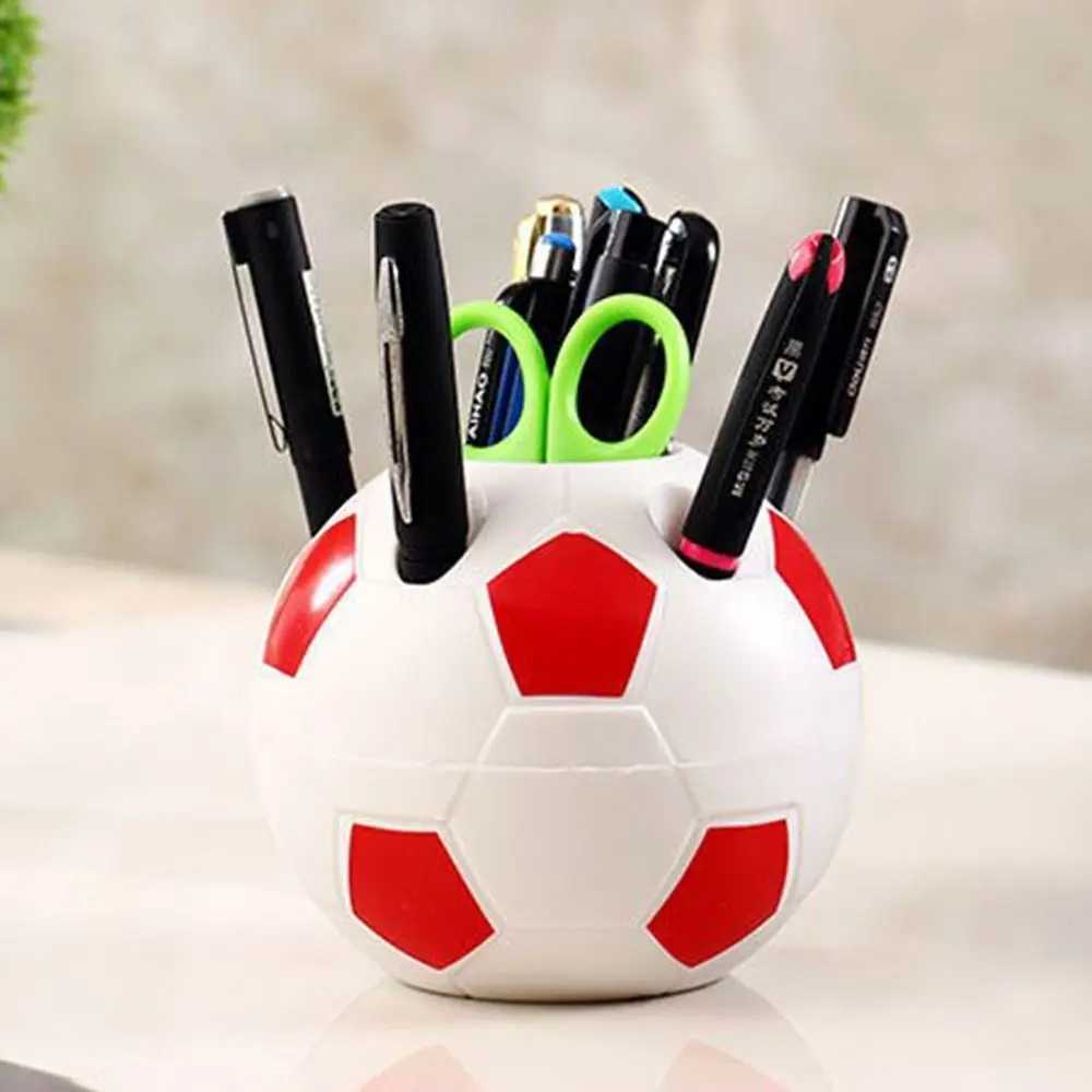 Soccer Shape Tool Supplies Pen Pencil Holder Football Shape Toothbrush Holder Desktop Rack Table Home Decoration Student Gifts