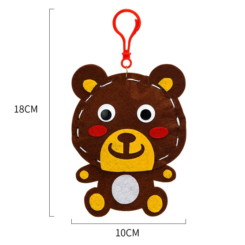 Children DIY Sewing Toys Cartoon Animal Keychain Montessori Arts Crafts Handmade Kits Creativity Early Educational Girls Gift