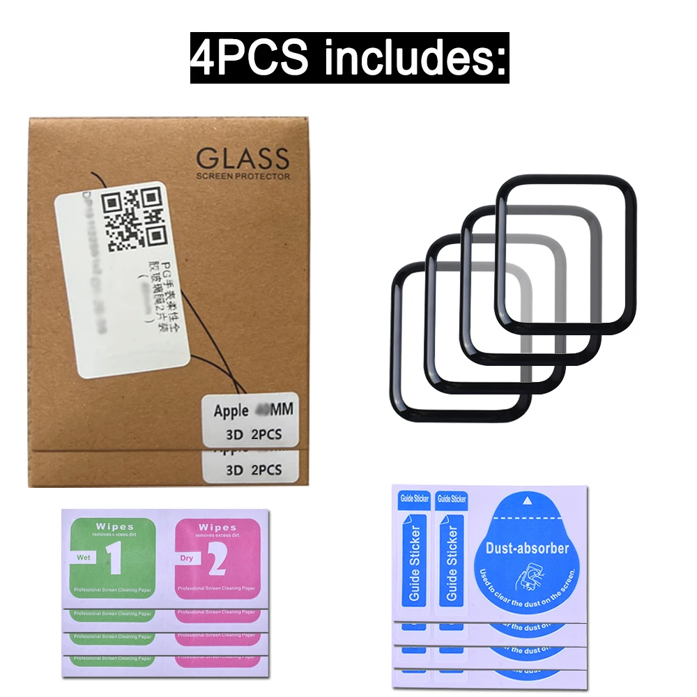 Soft Glass For Apple Watch Screen Protector 44mm 45mm 41mm 38mm 42 9D HD Full Film iWatch series 6 5 3 8 7 9 se 40mm Accessories
