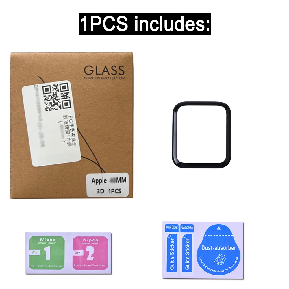 Soft Glass For Apple Watch Screen Protector 44mm 45mm 41mm 38mm 42 9D HD Full Film iWatch series 6 5 3 8 7 9 se 40mm Accessories